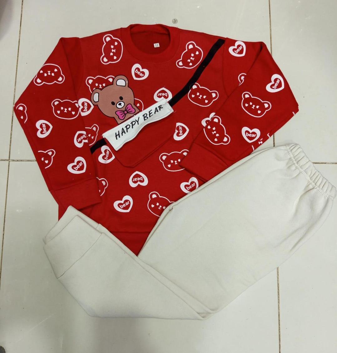 Cozy Fleece Printed Tracksuit for Boys & Girls - 2 Pcs Set