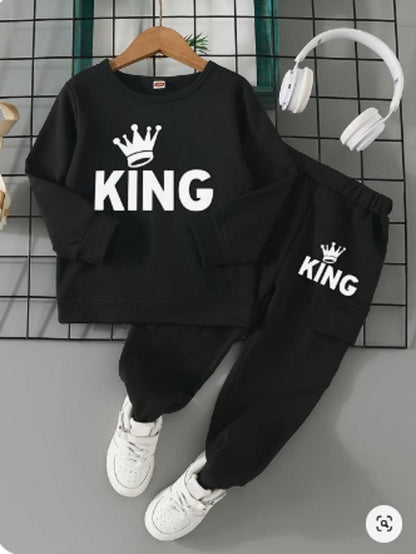 2 Pcs Kid's Polyester Printed Tracksuit