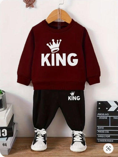 2 Pcs Kid's Polyester Printed Tracksuit