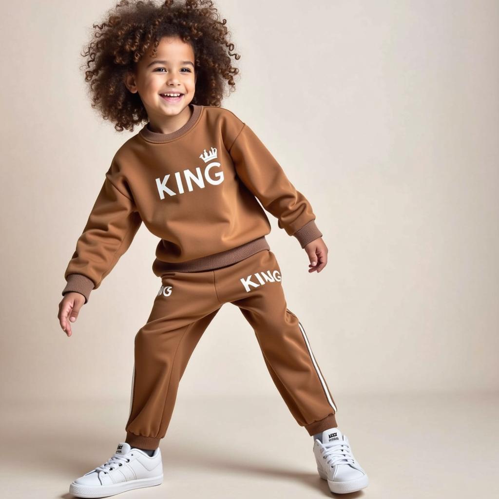 2 Pcs Kid's Polyester Printed Tracksuit