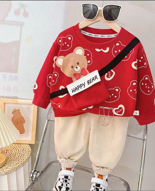 Cozy Fleece Printed Tracksuit for Boys & Girls - 2 Pcs Set