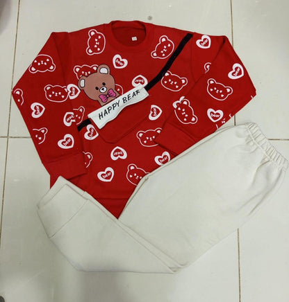 Cozy Fleece Printed Tracksuit for Boys & Girls - 2 Pcs Set